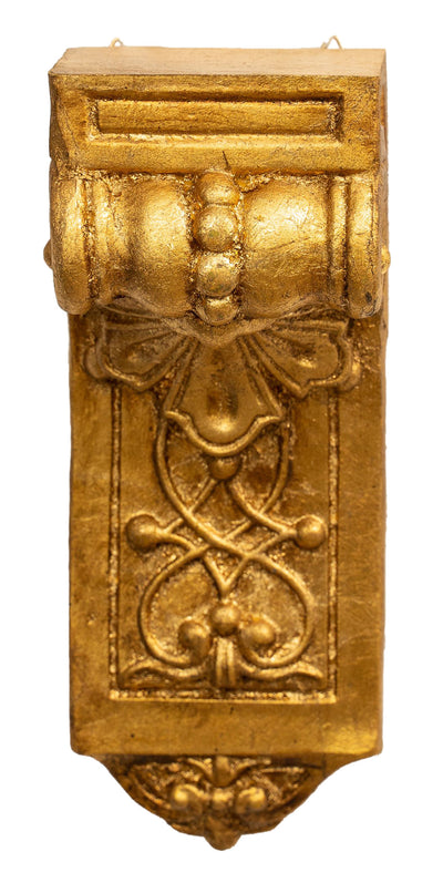 Biscottini Mensola a muro in legno finitura foglia oro anticato Made in Italy dimensioni