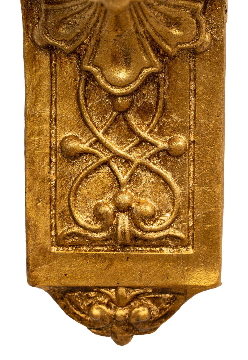 Biscottini Mensola a muro in legno finitura foglia oro anticato Made in Italy dimensioni