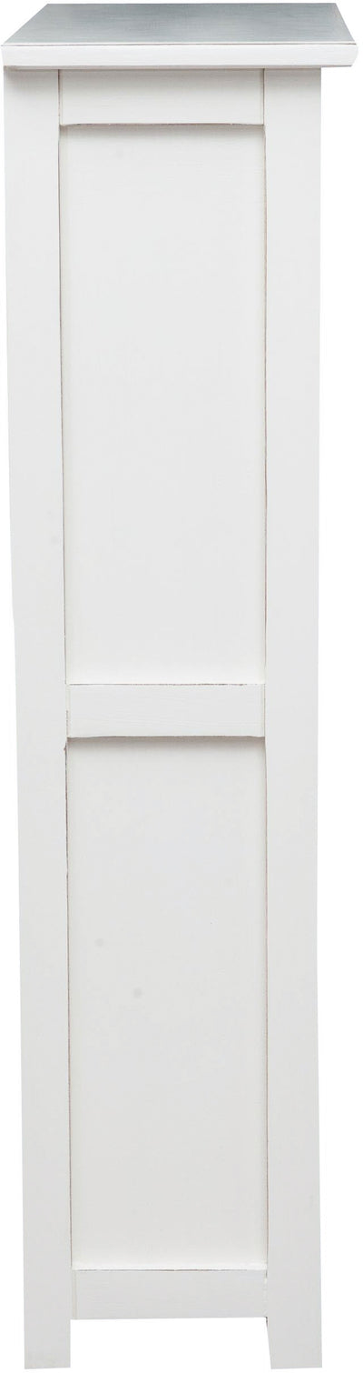 Biscottini Piccola libreria Country in legno massello di tiglio finitura bianca anticata L68xPR25xH98 cm. Made in Italy