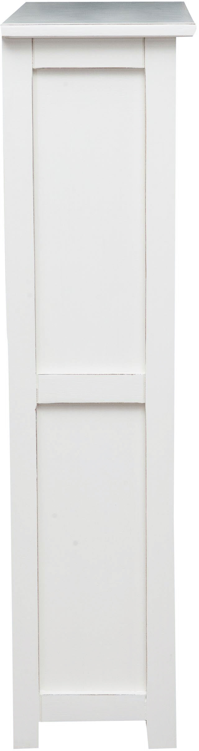 Biscottini Piccola libreria Country in legno massello di tiglio finitura bianca anticata L68xPR25xH98 cm. Made in Italy