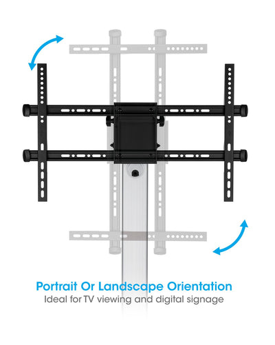 Carrello TV 37''-86'' Multimediale in Alluminio Regolabile in Altezza