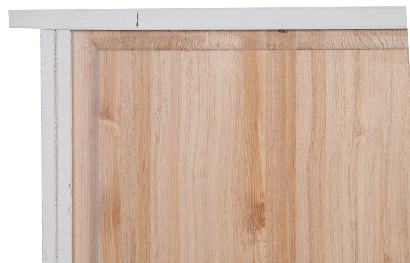 Biscottini Stipetto Country in legno massello di tiglio finitura bianca anticata L68xPR25xH98 cm. Made in Italy
