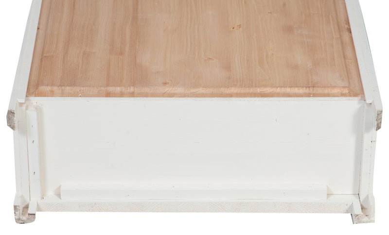 Biscottini Stipetto Country in legno massello di tiglio finitura bianca anticata L68xPR25xH98 cm. Made in Italy