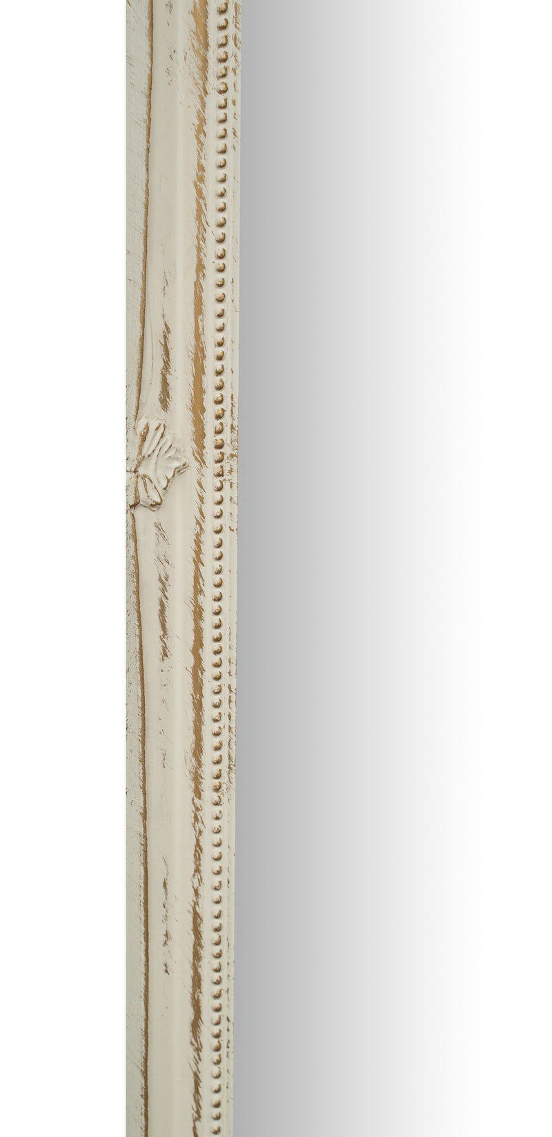 Biscottini Specchio Specchiera da parete e appendere verticale/orizzontale L60xPR4xH90 cm finitura bianco anticato