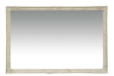 Biscottini Specchio Specchiera da parete e appendere verticale/orizzontale L60xPR4xH90 cm finitura bianco anticato