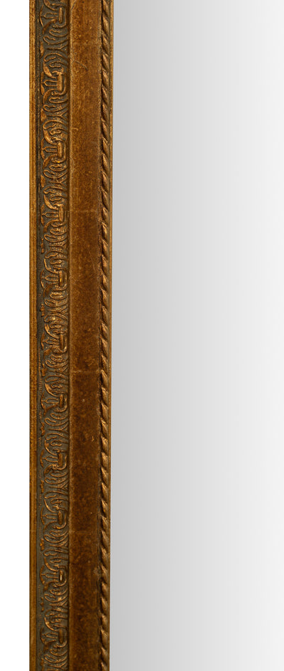 Biscottini Specchio Specchiera da parete e appendere verticale/orizzontale L50xPR4xH140 cm finitura foglia oro anticato