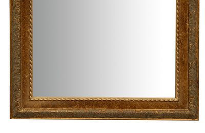 Biscottini Specchio Specchiera da parete e appendere verticale/orizzontale L50xPR4xH140 cm finitura foglia oro anticato