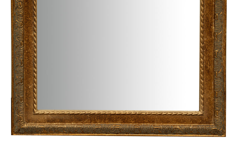 Biscottini Specchio Specchiera da parete e appendere verticale/orizzontale L50xPR4xH140 cm finitura foglia oro anticato