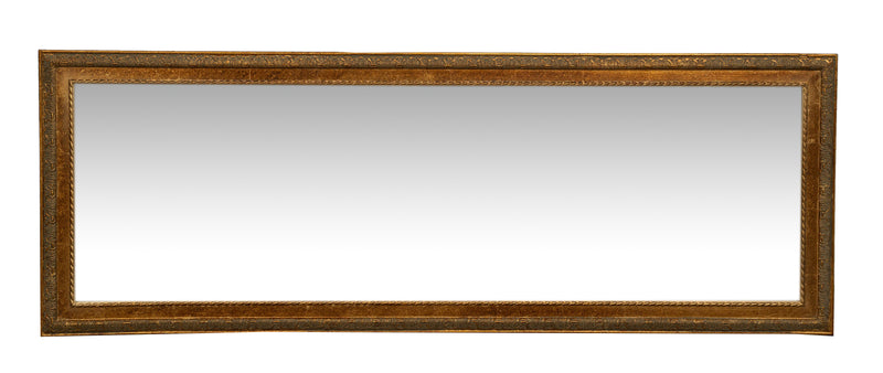 Biscottini Specchio Specchiera da parete e appendere verticale/orizzontale L50xPR4xH140 cm finitura foglia oro anticato