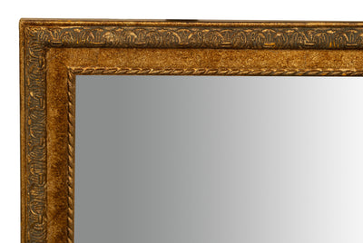 Biscottini Specchio Specchiera da parete e appendere verticale/orizzontale L60xPR4xH90 cm finitura foglia oro anticato