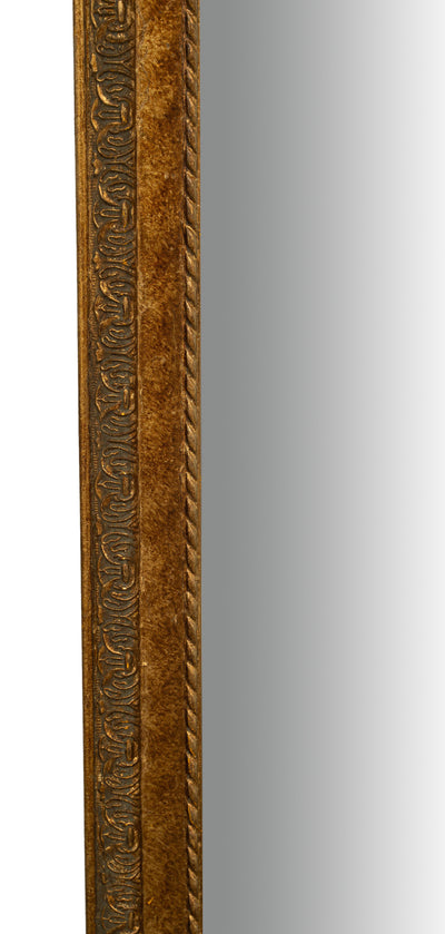 Biscottini Specchio Specchiera da parete e appendere verticale/orizzontale L60xPR4xH90 cm finitura foglia oro anticato