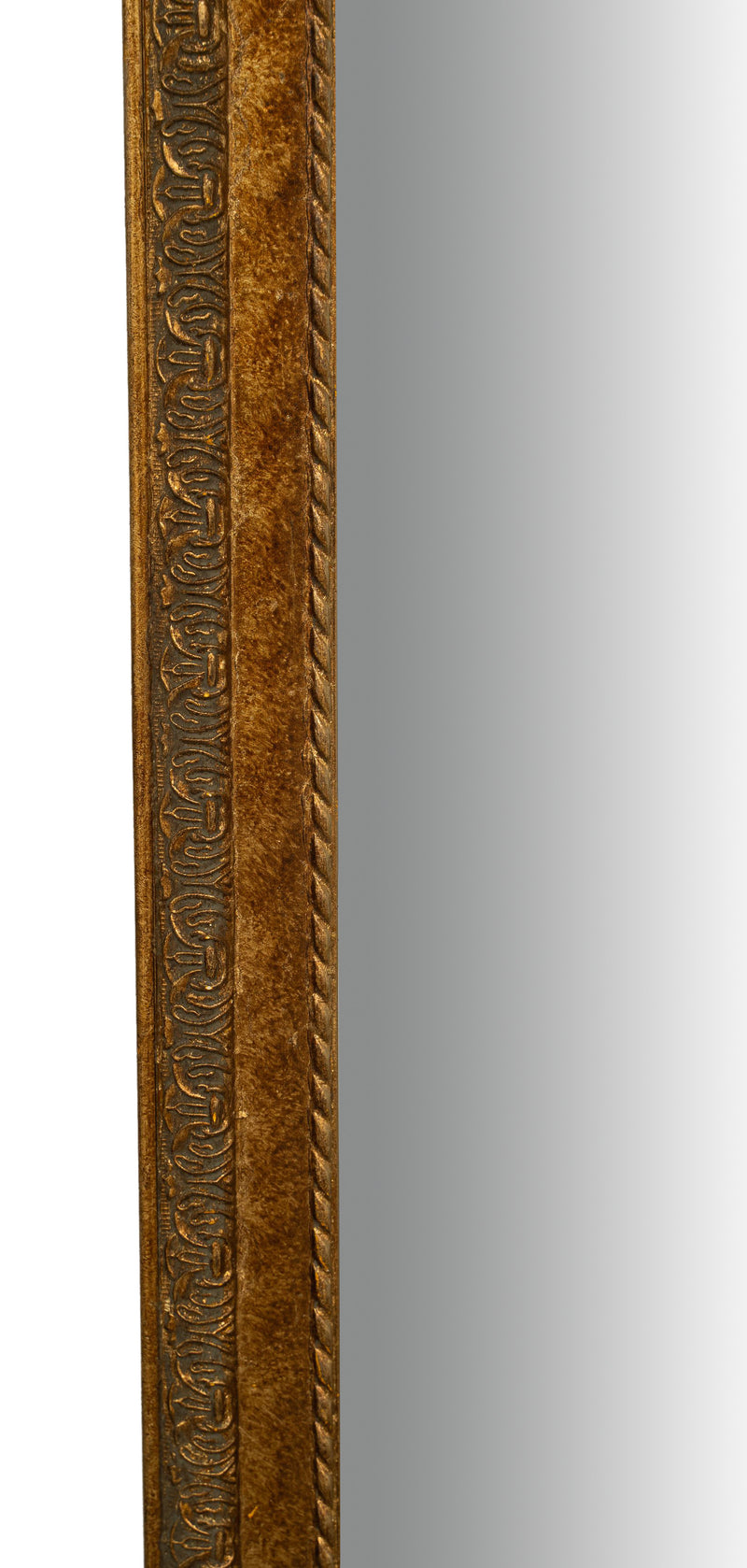 Biscottini Specchio Specchiera da parete e appendere verticale/orizzontale L60xPR4xH90 cm finitura foglia oro anticato