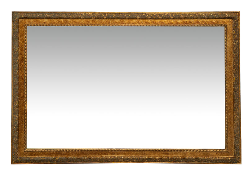 Biscottini Specchio Specchiera da parete e appendere verticale/orizzontale L60xPR4xH90 cm finitura foglia oro anticato