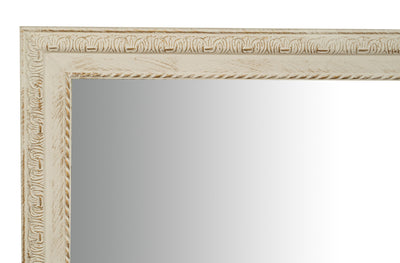 Biscottini Specchio Specchiera da parete e appendere verticale/orizzontale L90xPR4xH120 cm finitura bianco anticato