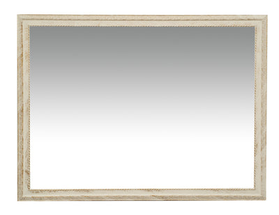 Biscottini Specchio Specchiera da parete e appendere verticale/orizzontale L90xPR4xH120 cm finitura bianco anticato