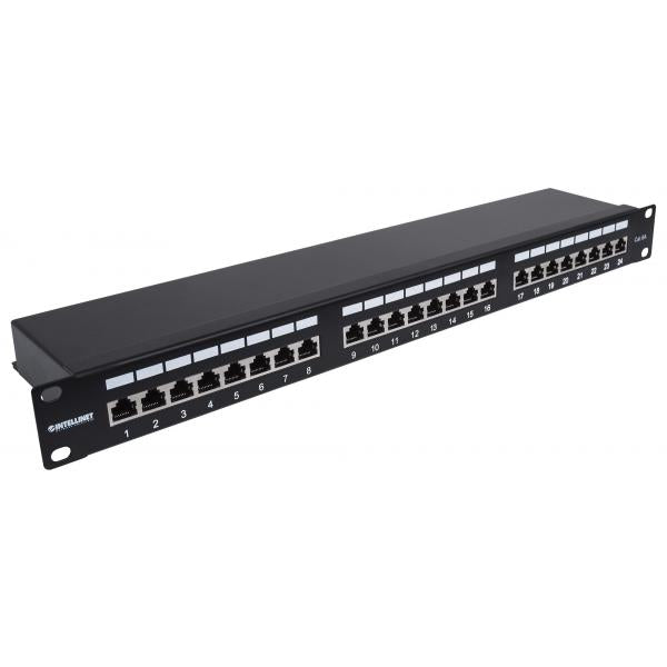Intellinet 720854 1U (CAT6A PATCH PANEL 24-PORT FTP- - 1U SHIELD 90/DEG TOP/PUN DWN BLK)
