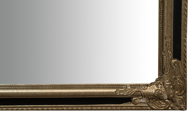 Biscottini Specchio Specchiera Impero da parete e appendere verticale/orizzontale L72xPR4xH180 cm finitura argento e nero anticato