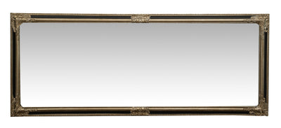 Biscottini Specchio Specchiera Impero da parete e appendere verticale/orizzontale L72xPR4xH180 cm finitura argento e nero anticato