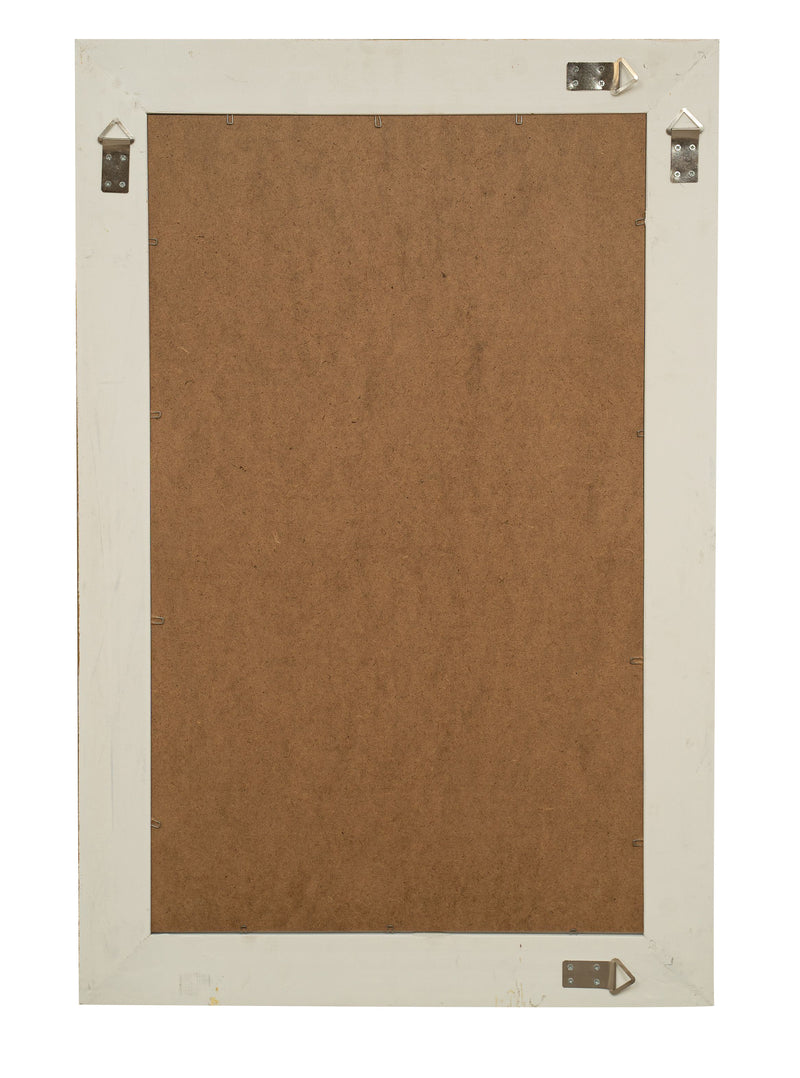 Biscottini Specchio Specchiera da parete e appendere verticale/orizzontale L60xPR4xH90 cm finitura bianco anticato