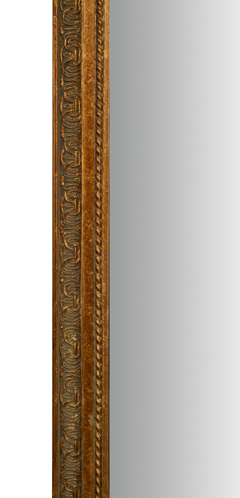 Biscottini Specchio Specchiera da parete e appendere verticale/orizzontale L72xPR3xH180 cm finitura foglia oro anticato