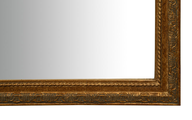 Biscottini Specchio Specchiera da parete e appendere verticale/orizzontale L72xPR3xH180 cm finitura foglia oro anticato