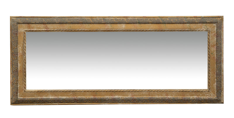 Biscottini Specchio Specchiera da parete e appendere verticale/orizzontale L35xPR4xH82 cm finitura foglia oro anticato