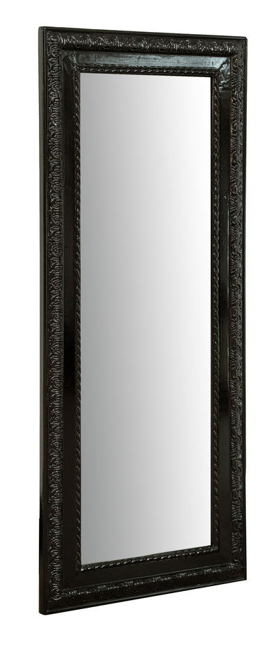 Biscottini Specchio Specchiera da parete e appendere verticale/orizzontale L35xPR4xH82 cm finitura nero lucido