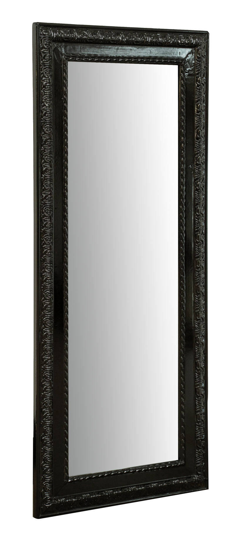Biscottini Specchio Specchiera da parete e appendere verticale/orizzontale L35xPR4xH82 cm finitura nero lucido