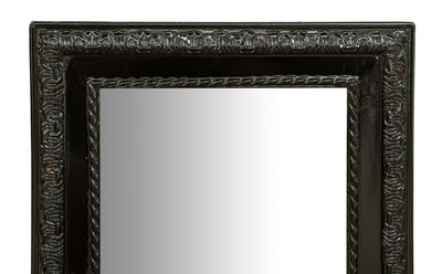 Biscottini Specchio Specchiera da parete e appendere verticale/orizzontale L35xPR4xH82 cm finitura nero lucido
