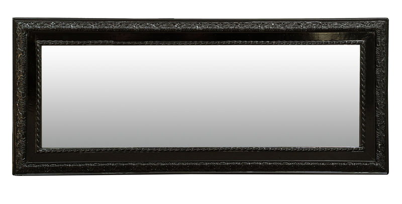 Biscottini Specchio Specchiera da parete e appendere verticale/orizzontale L35xPR4xH82 cm finitura nero lucido