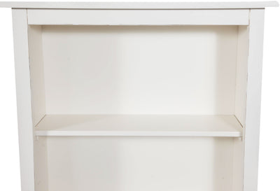 Biscottini Piccola libreria Country in legno massello di tiglio finitura bianca anticata L68xPR25xH130 cm. Made in Italy