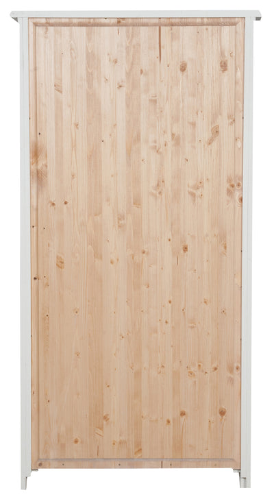 Biscottini Vetrina Country in legno massello di tiglio finitura bianca anticata L68xPR25xH130 cm. Made in Italy