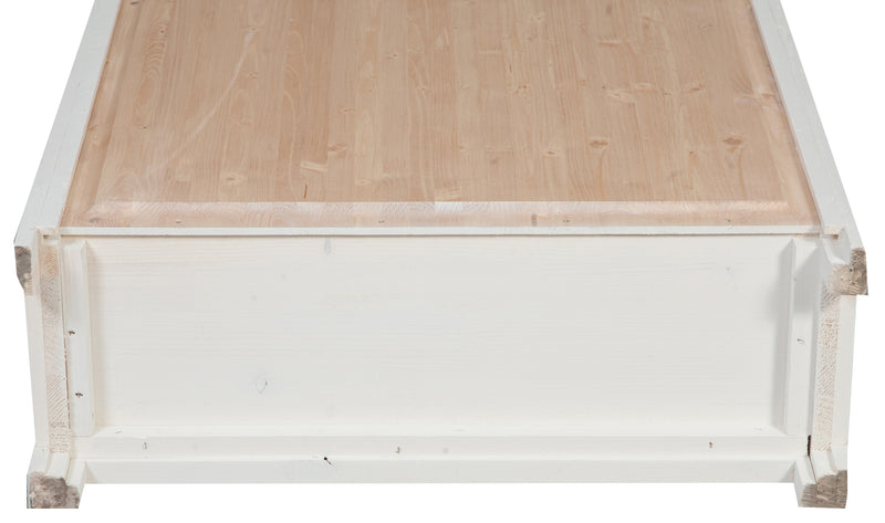 Biscottini Vetrina Country in legno massello di tiglio finitura bianca anticata L68xPR25xH130 cm. Made in Italy