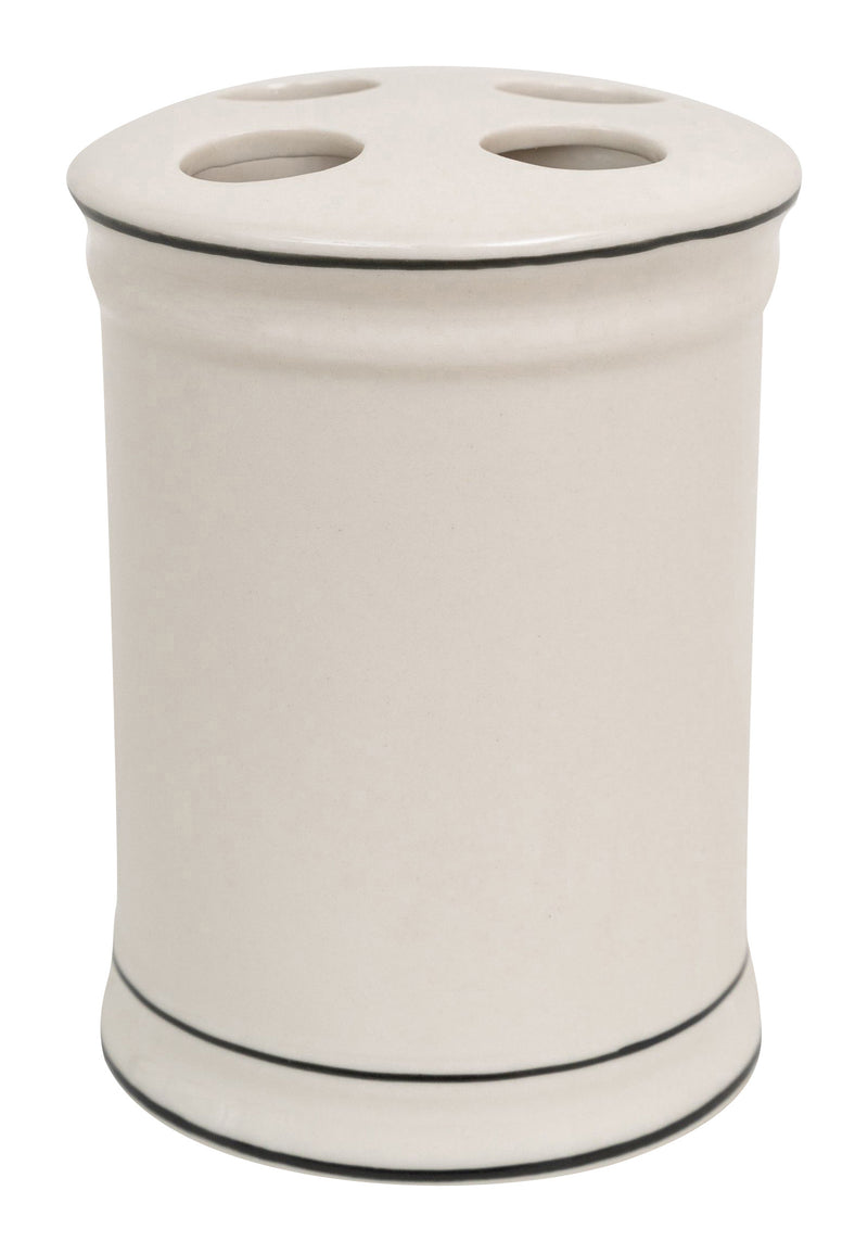 Biscottini Porta spazzolini in porcellana bianca decorata "Le Bain Paris" L8,5xPR8,5xH11,5 cm
