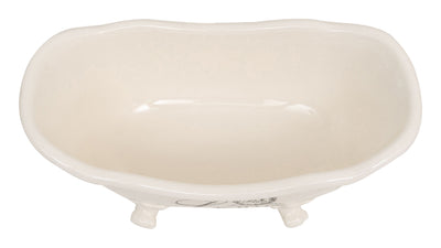 Biscottini Contenitore multifunzione in porcellana bianca con decoro "Le Bain Paris" L25,6xPR12,7xH11,5 cm