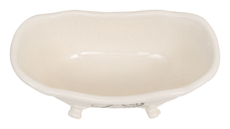 Biscottini Contenitore multifunzione in porcellana bianca con decoro "Le Bain Paris" L25,6xPR12,7xH11,5 cm