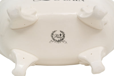 Biscottini Contenitore multifunzione in porcellana bianca con decoro "Le Bain Paris" L25,6xPR12,7xH11,5 cm