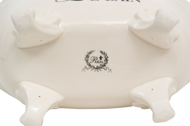 Biscottini Contenitore multifunzione in porcellana bianca con decoro "Le Bain Paris" L25,6xPR12,7xH11,5 cm