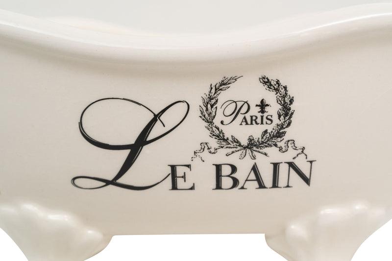 Biscottini Contenitore multifunzione in porcellana bianca con decoro "Le Bain Paris" L25,6xPR12,7xH11,5 cm