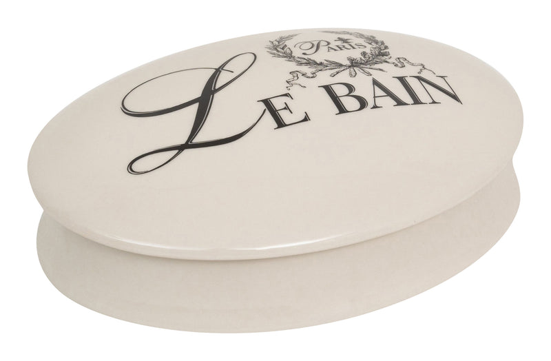 Biscottini Contenitore con coperchio in porcellana bianca decorata "Le Bain Paris" L20,5xPR15xH6 cm