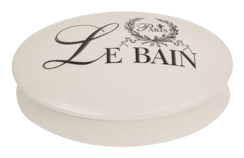 Biscottini Contenitore con coperchio in porcellana bianca decorata "Le Bain Paris" L20,5xPR15xH6 cm