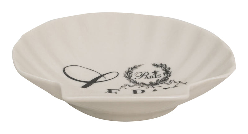 Biscottini Porta saponetta svuota tasche in porcellana bianca decorata "Le Bain Paris" L12xPR12xH2,5 cm