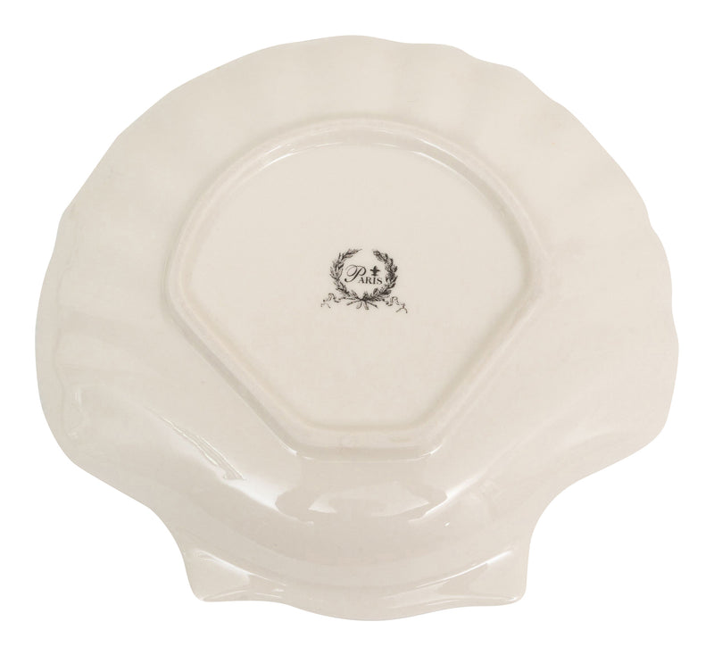 Biscottini Porta saponetta svuota tasche in porcellana bianca decorata "Le Bain Paris" L20xPR19xH3,8 cm