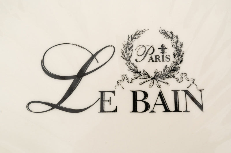 Biscottini Porta saponetta svuota tasche in porcellana bianca decorata "Le Bain Paris" L20xPR19xH3,8 cm