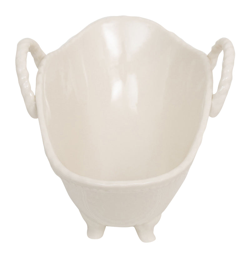 Biscottini Contenitore multifunzione in porcellana bianca con decoro "Le Bain Paris" L20xPR12,3xH12 cm