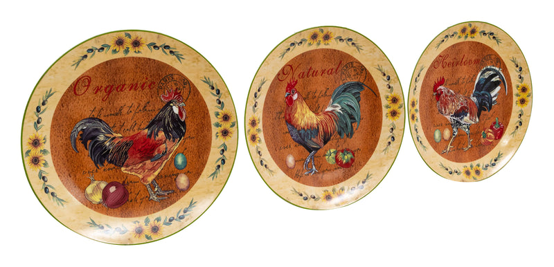 Biscottini Set tre piatti decorativi da parete in ceramica decorata L40XPR40XH4 cm