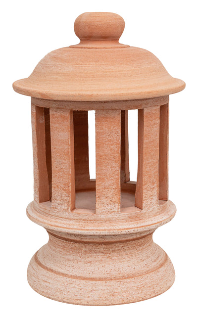 Biscottini Lanterna Terracotta 100% made in Italy interamente lavorato a mano al tornio. Porta candele per la casa L26XPR26XH45 CM