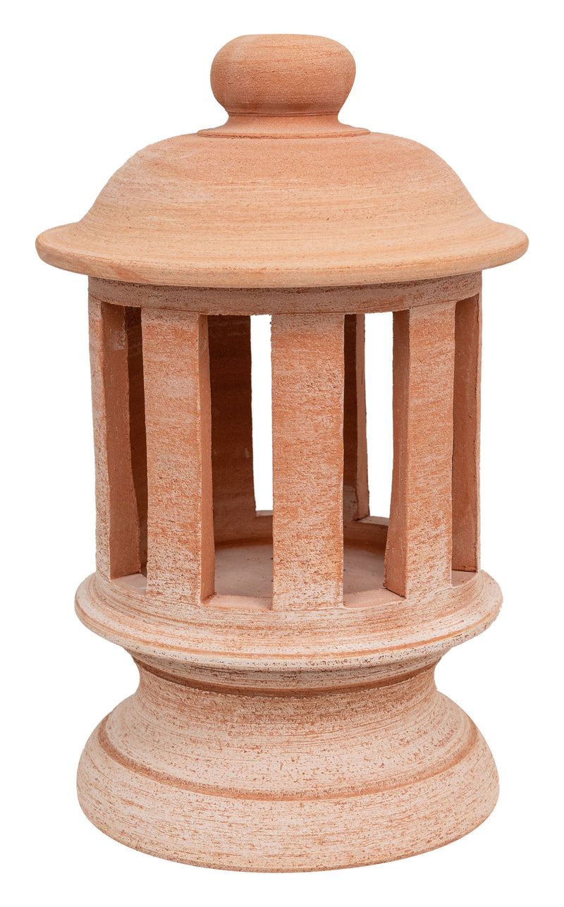 Biscottini Lanterna Terracotta 100% made in Italy interamente lavorato a mano al tornio. Porta candele per la casa L26XPR26XH45 CM