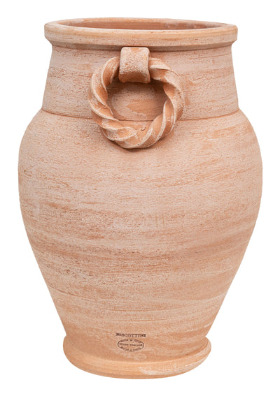 Biscottini PORTAOMBRELLI ANFORA/ORCIO CON ANELLI IN TERRACOTTA FATTO A MANO SUL TORNIO PER PIANTE E FIORI L32XPR32XH46 CM