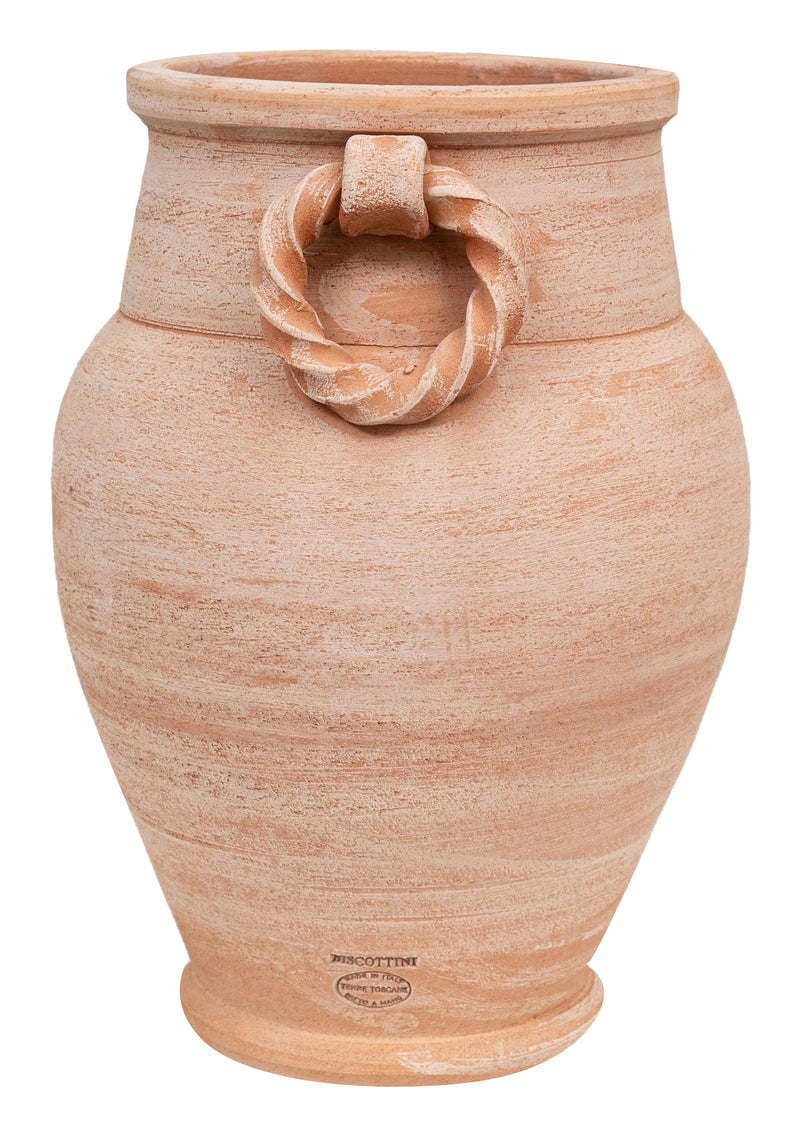 Biscottini PORTAOMBRELLI ANFORA/ORCIO CON ANELLI IN TERRACOTTA FATTO A MANO SUL TORNIO PER PIANTE E FIORI L32XPR32XH46 CM